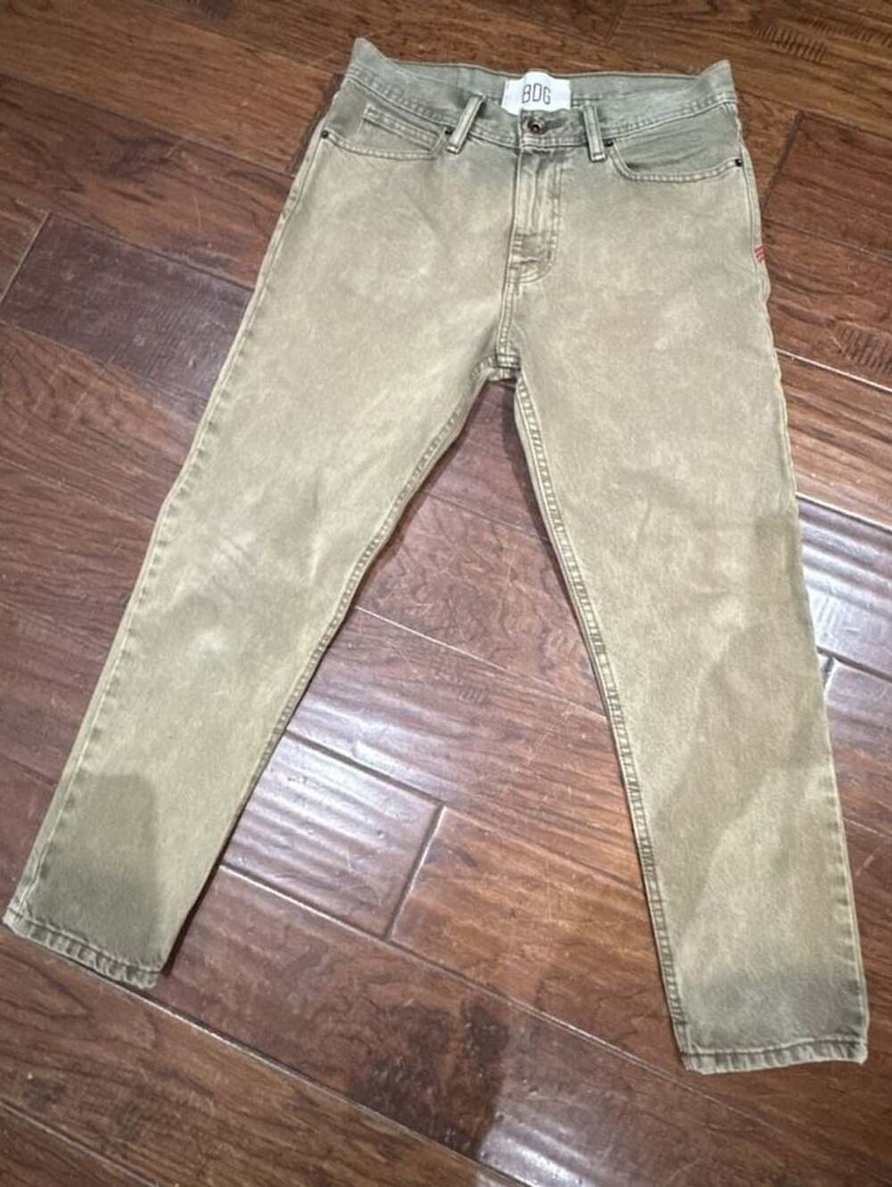 BDG Dad Slim Jeans Size 30/30 Green Acid Wash Tapered Fit